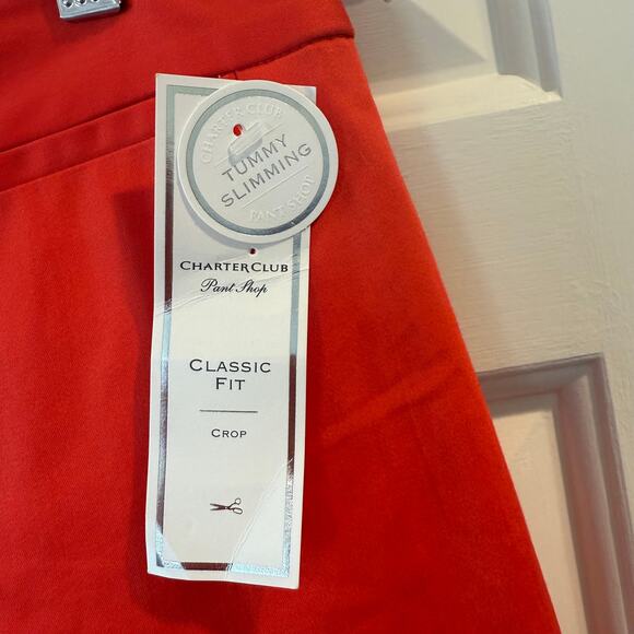 Charter Club Pant Shop Hot Orange Classic Fit Crop SZ 12 NWT - Picture 8 of 10